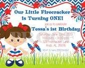 Printable Invitation - Lil' Firecracker for GIRLS - I Design - You Print- Choose Your Favorite Girl