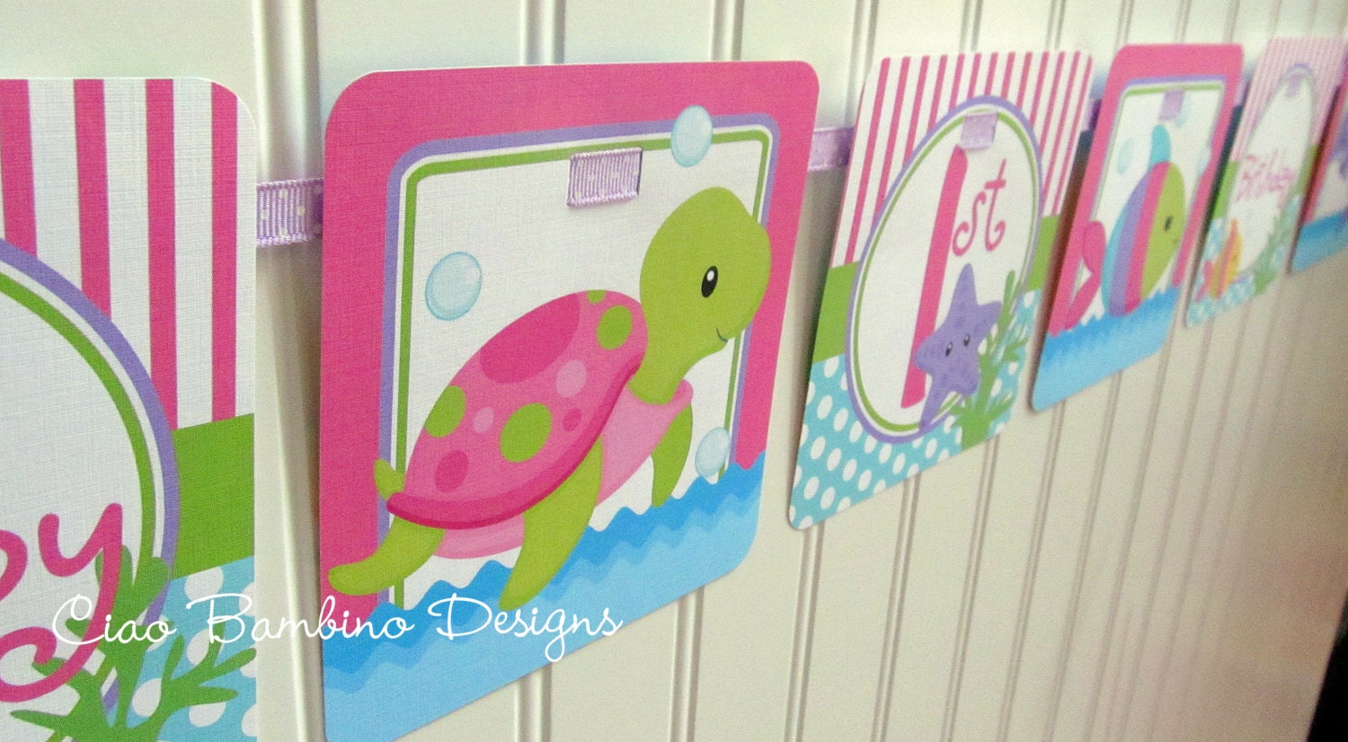 NEW - Under the Sea - Happy Birthday Banner for Girls