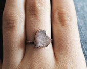 Heart Fingerprint Ring in Rustic Copper