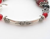 Four  4 Sterling Silver Bali Bracelet Tubes  35mm by 5mm