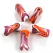 Lampwork beads set . Lampwork beads.  Fractal Bone Beads. Pink, orange and white  (5) SRA