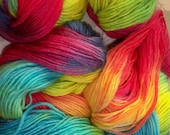 Rainbow Yarn / Waldorf Doll Hair / 153 yds Yarn Handspun Handpainted Yarn/Soft yarn for knitting and crochet