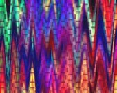 Artist Created UNIQUE Cotton Fabric Art Panel Fiber Art Abstract Triangles Geometric