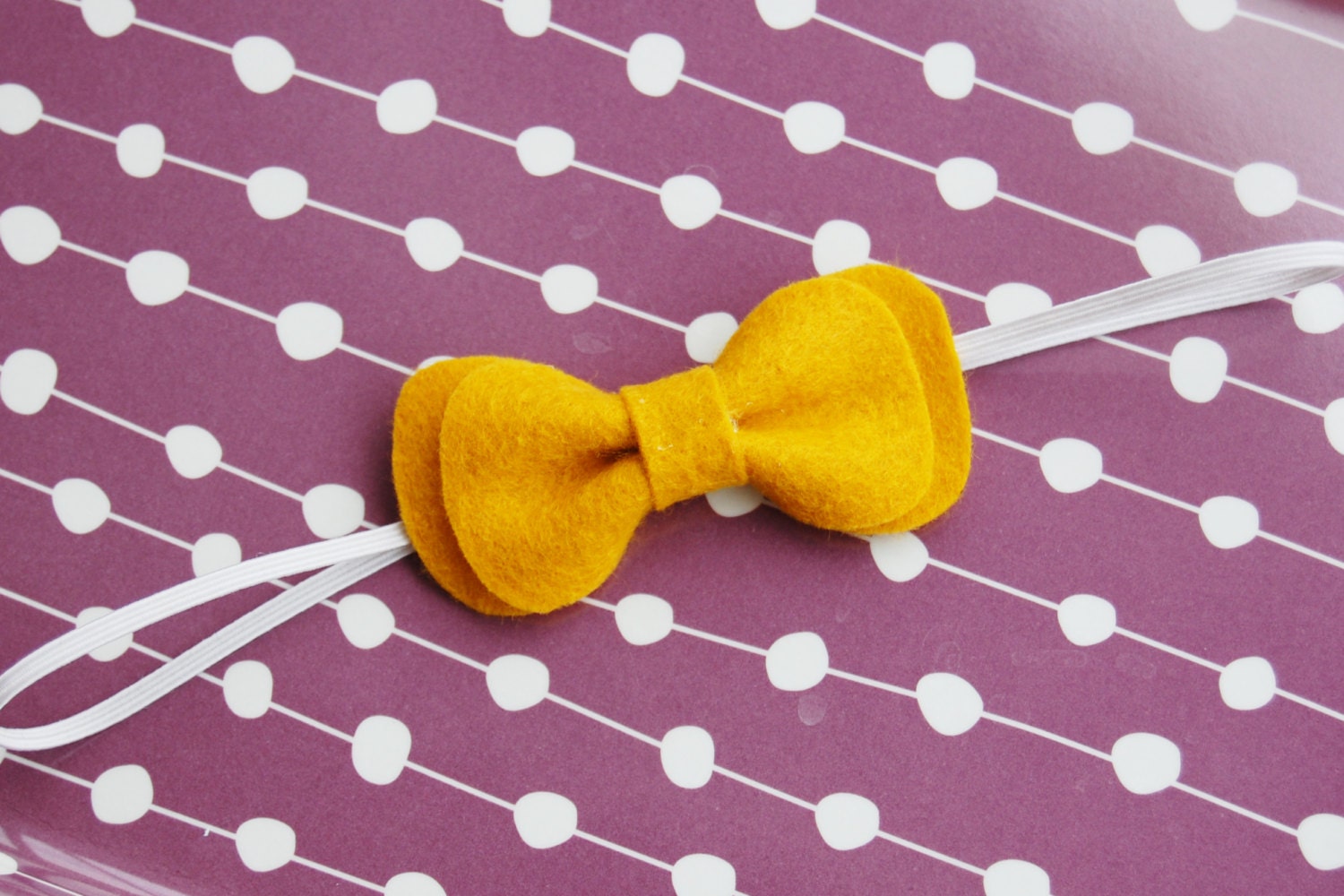 Baby Headband- Mustard Yellow Felt Bow