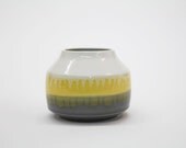 Short Yellow and Grey Dip Vase