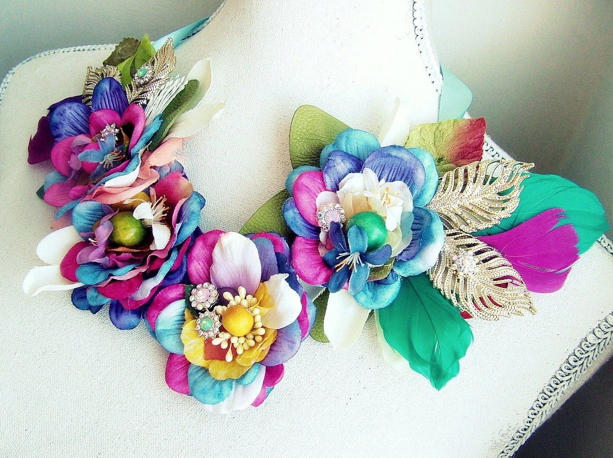 Fleur Belle No 8 -  OOAK Neckpiece - Ready to ship xx