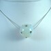 White Matte Ball Necklace with Crystals on a Sterling SIlver Beading Chain