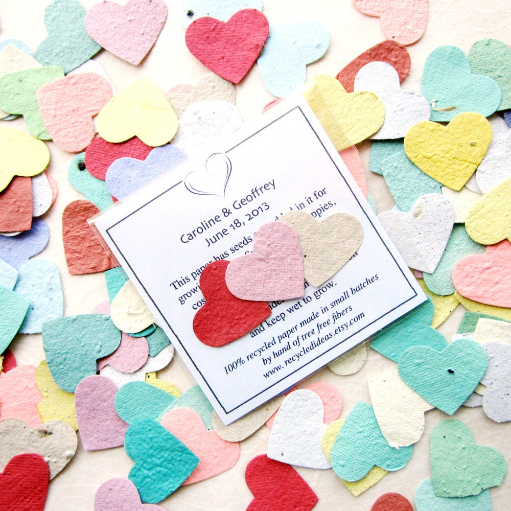 100 Plantable Paper Wedding Favors Package - Flower Seeds - Custom Options