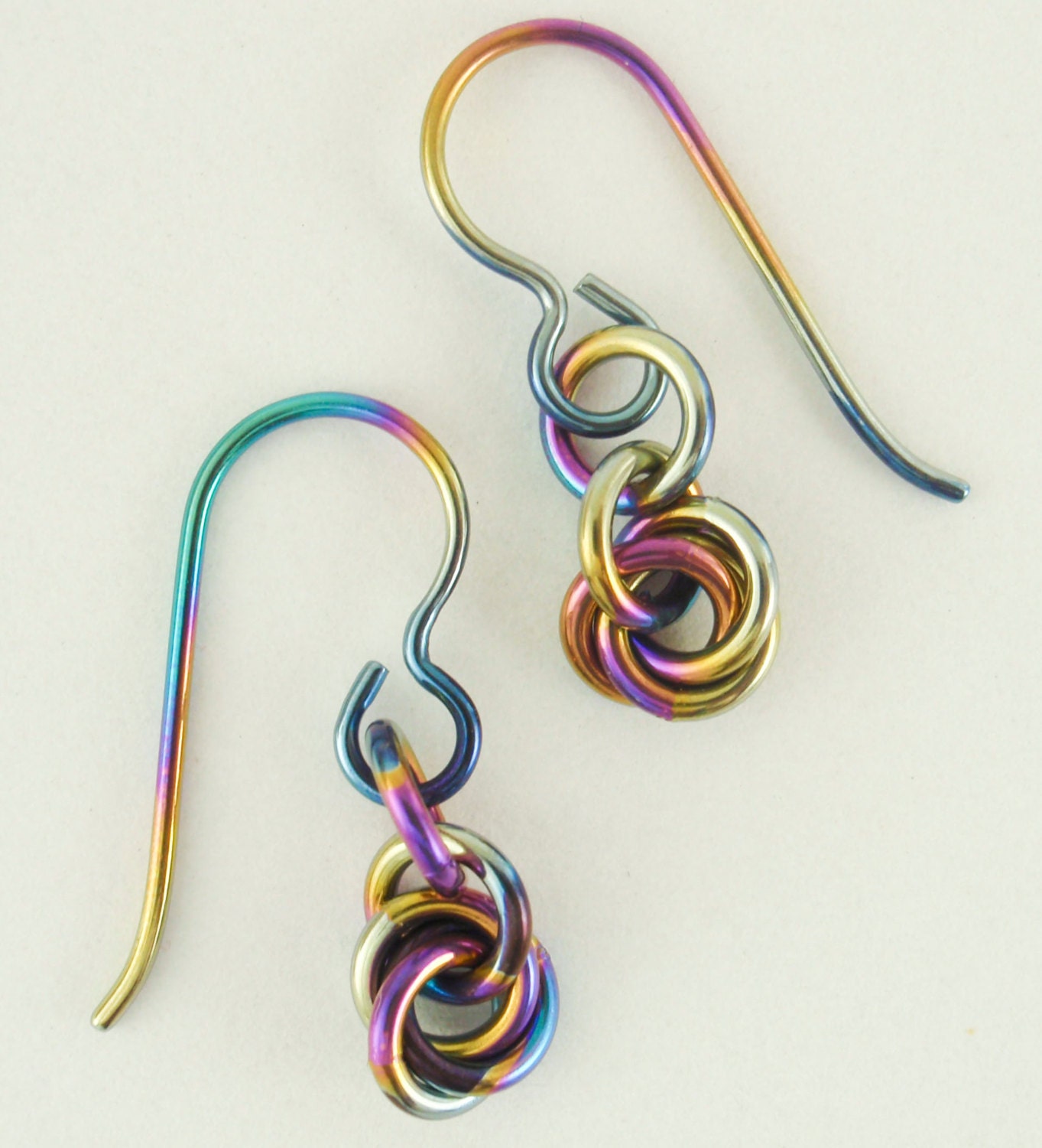 Hypoallergenic Niobium Earrings - Little Cuties - Peacock Rainbow