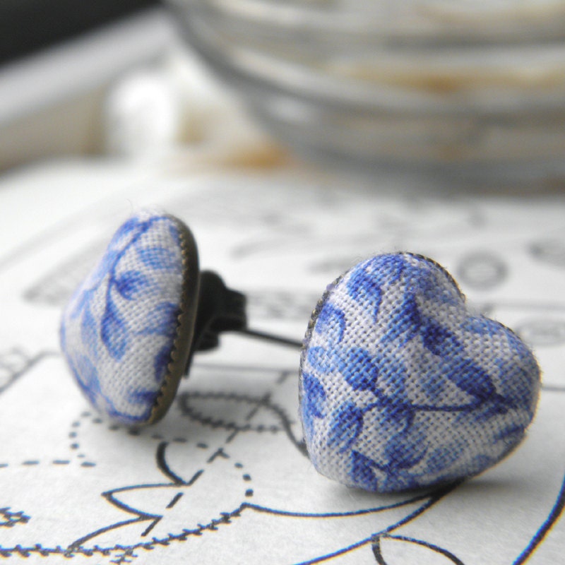 Fabric Heart Earrings