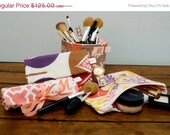 25% OFF Bridal Sale Organizing Gift Set: Jewelry Roll, Brush Roll, Caddy, Zippy Pouch Choose Your Own Organic Fabrics FREE SHIPPING