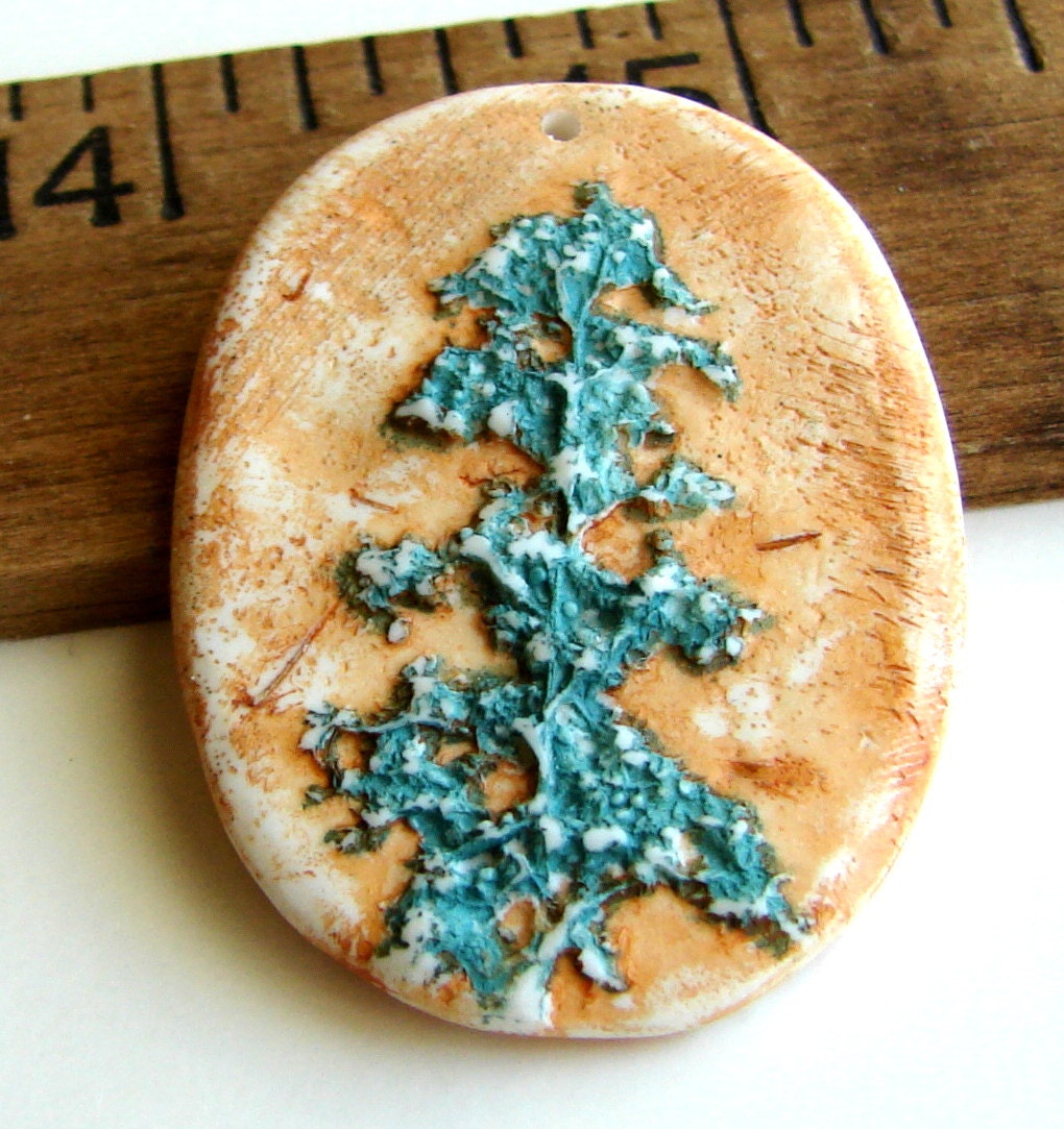 Handmade Polymer Clay Pendant/Focal - Imprint Series