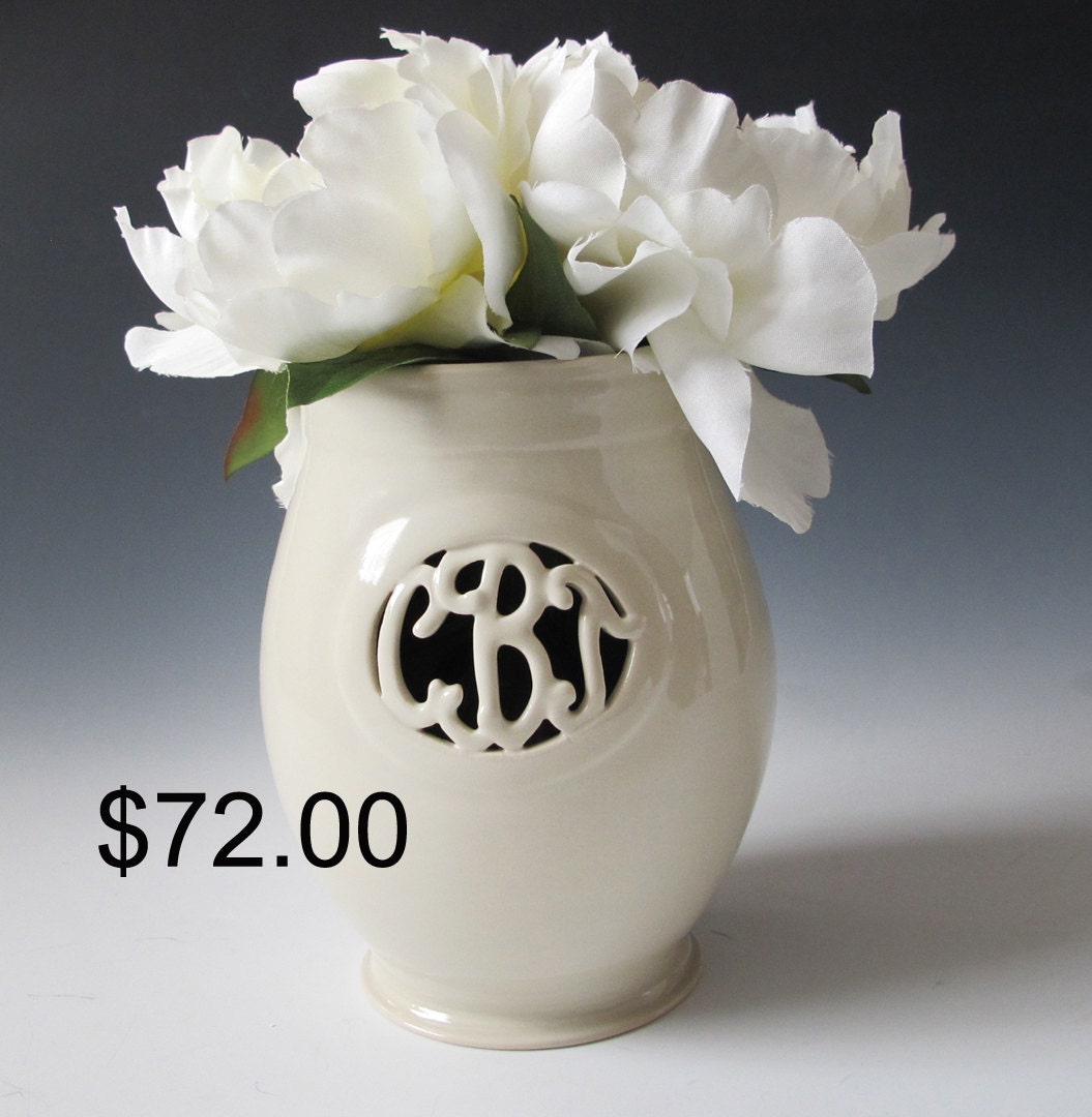 INFO ON .... Small Cursive Monogram Vase - Made to Order for a couple or inidividual