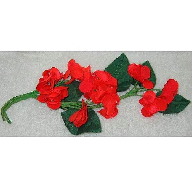 Vintage Red Flowers Millinery Trim Red Hat Society