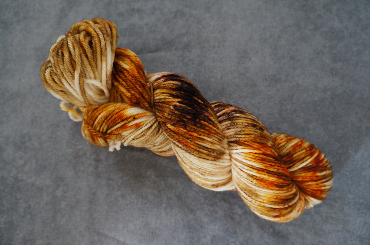 Hand Dyed Worsted Weight Yarn - 218 yds - "Calico Cat"