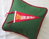 Burlington Vermont Vintage Pennant Pillow