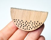 Minimal Flower Brooch in Walnut Wood