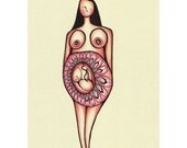 With Child - Pregnancy Art - Limited Edition Print - Baby Shower Gift - New Mother Gift