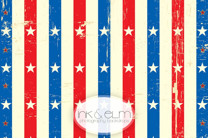 Photography Backdrop NEW 5ft x 6ft, Stars and Stripes Americana Backdrop, Vintage Grunge Background, Fourth of July, "Stars and Stripes"