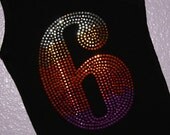 BIRTHDAY NUMBER - Sunset Ombre - rhinestud tee by Daisy Creek Designs