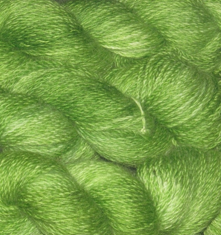 Angora Yarn Natural Leaf Green  2 oz 200 yards