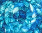 NEW PRICING Tussah Silk Roving, 2 ounces Handpainted St. Lucia