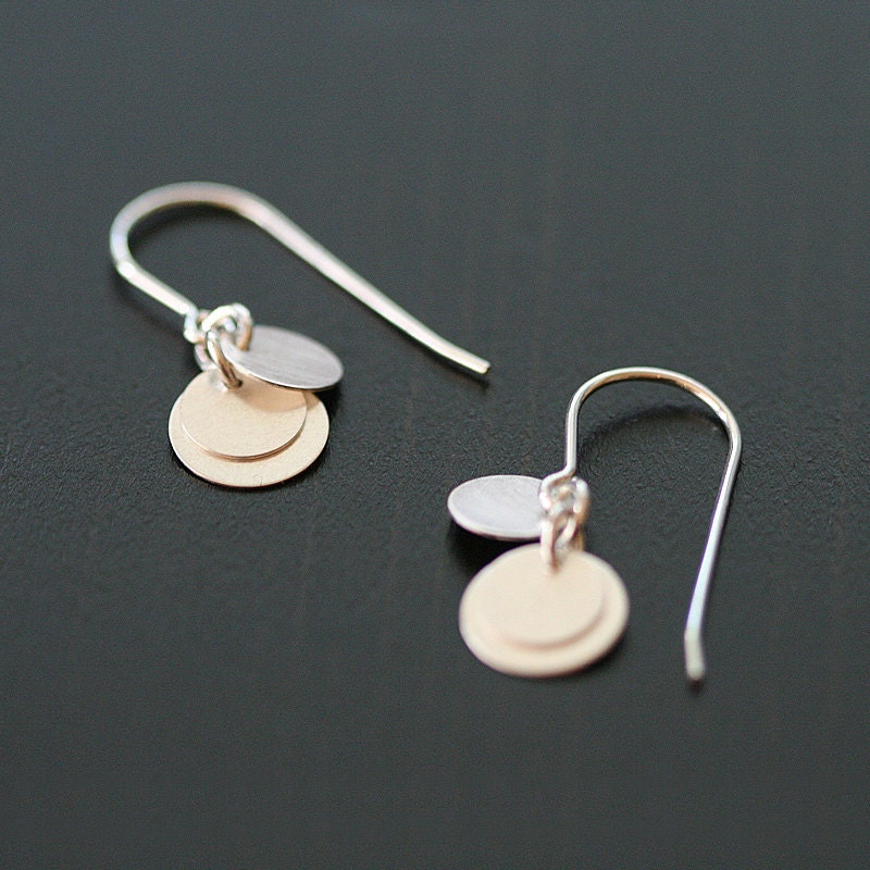 dolce - brushed silver coin earrings by elephantine