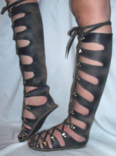 Leather Gladiator Sandals Medieval Renaissance Shoes Handmade Steampunk Sandals Custom Leather Sandals Handmade by Debbie Leather