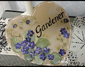 Violets for the Gardener, Hand Painted Heart Keepsake Box, ECS, CSSTeam