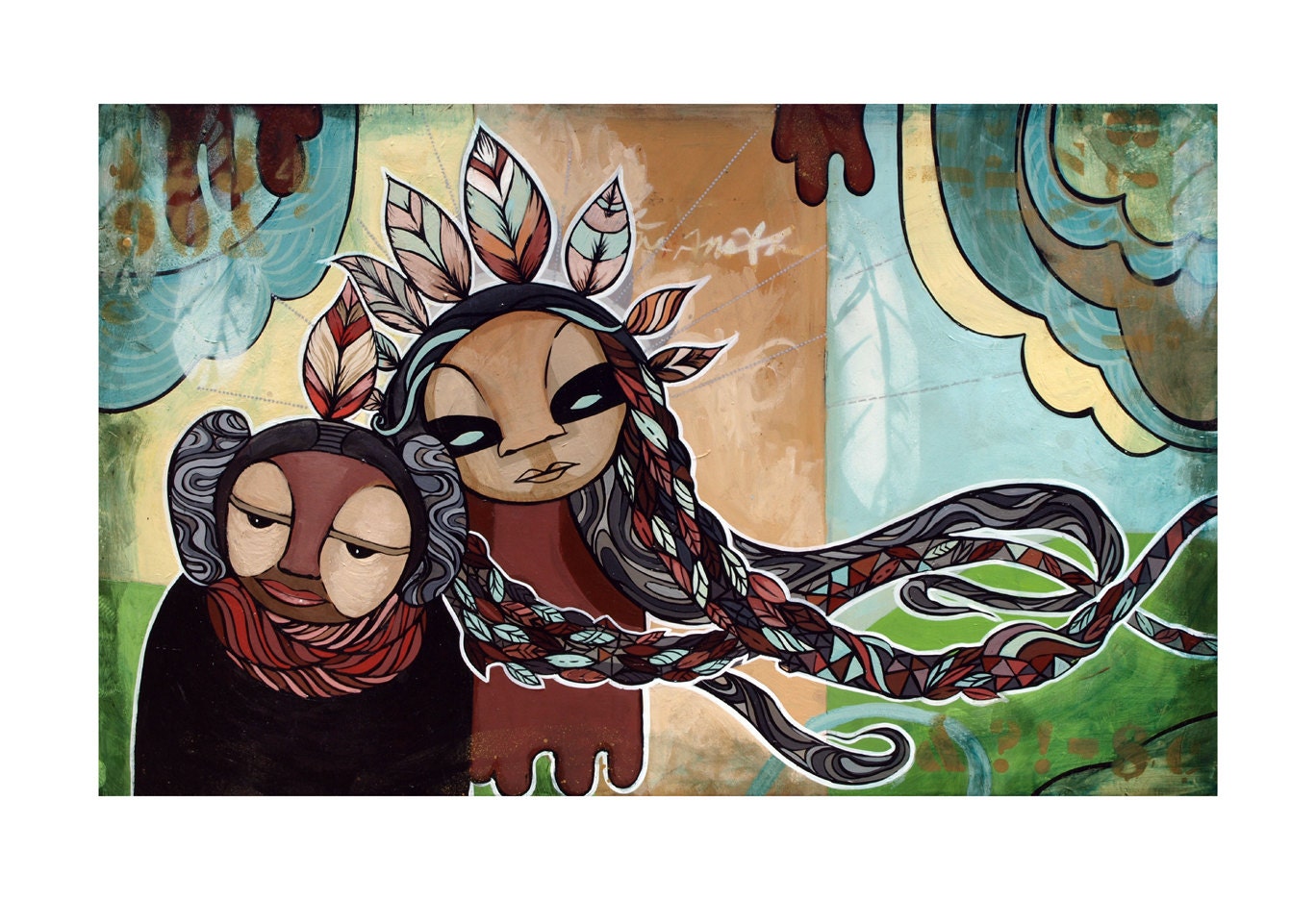 People Of The Wind -  Large Archival Print - 13x19 - Painting