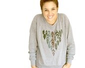 Tri-Feather- Silkscreened- Raglan Pullover-Athletic Grey