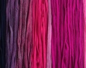 1/4 Yard Black to Pink Hand  Dyed Wool Strip Collection for Rug Hooking, Penny Rug, and Applique