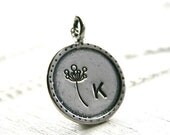 Personalized initial necklace - sterling silver hand stamped jewelry