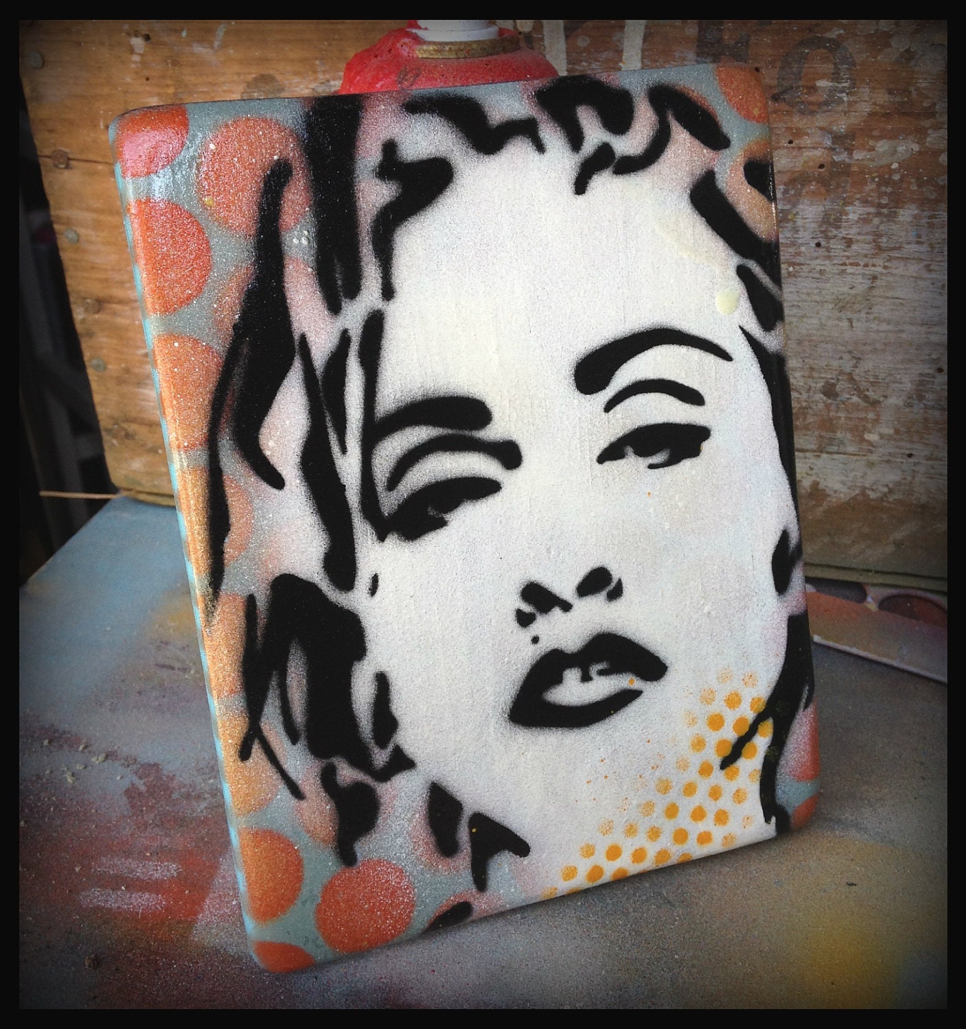 Graffiti Painting on Canvas Pop Art Style Original Artwork ... Material Girl