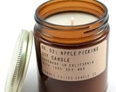 no. 2: apple picking - 8 oz soy wax candle - apothecary style jar - autumn or fall candle - apple cider harvest - burns for 40 hours
