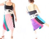 Womens Colorful Patchwork Quilted Color Block Skirt with Stacker Squares in Medium by Nicoles Threads