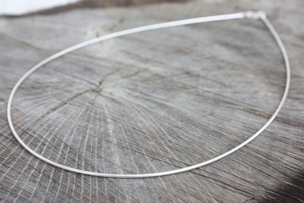 16 Inch Flexible Sterling Silver Round 1 mm Omega Necklace