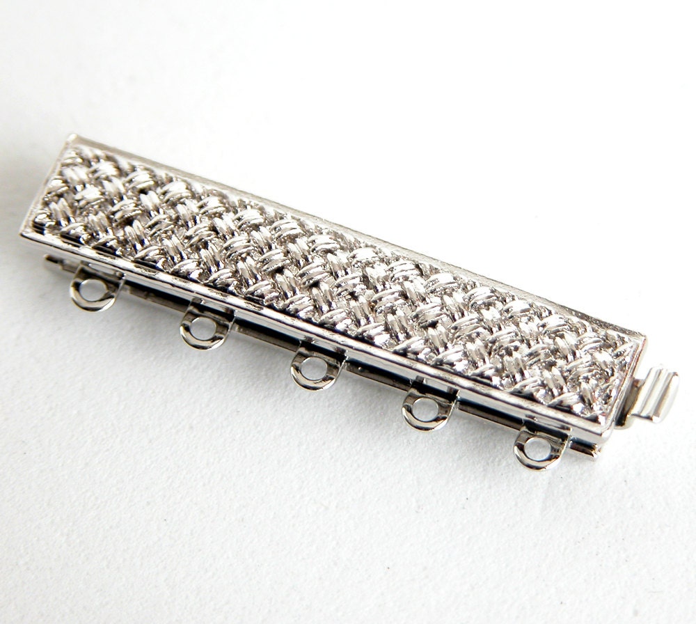 Elegant Elements Silver Rhodium Finish 5 Strand Clasp