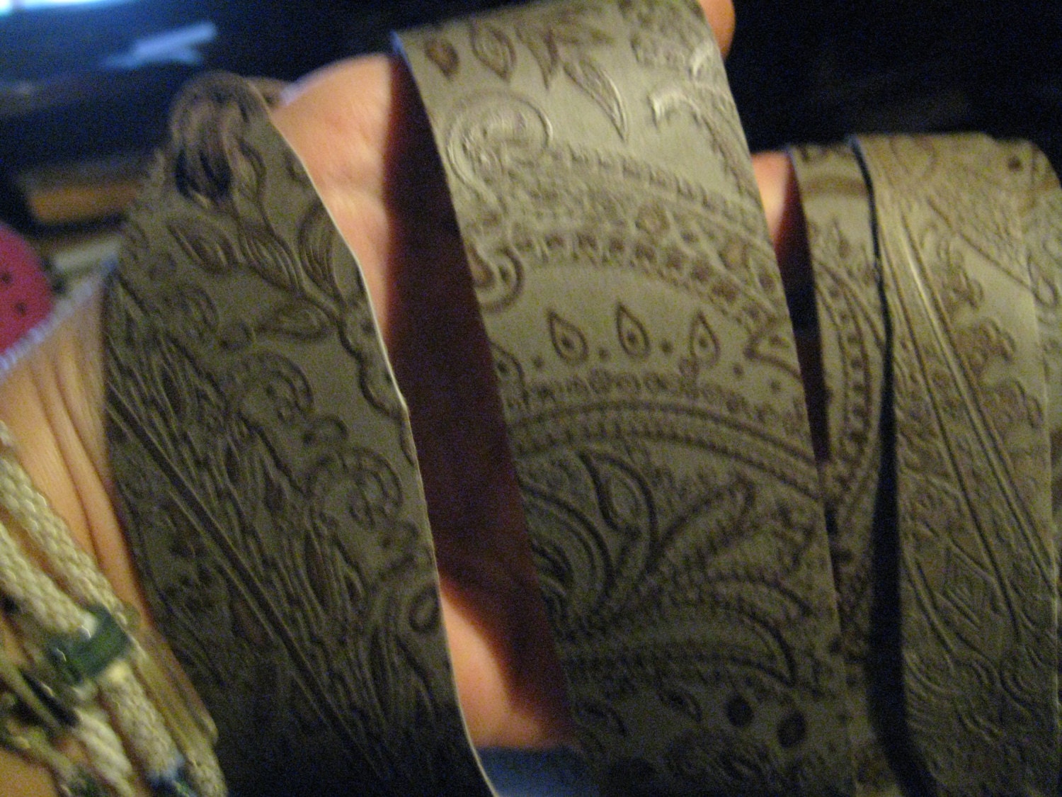 Paisley Leather Ukulele Strap Adjustable