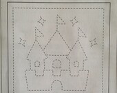 Olympus Japanese sashiko kit for children Magic Castle in WHITE cotton