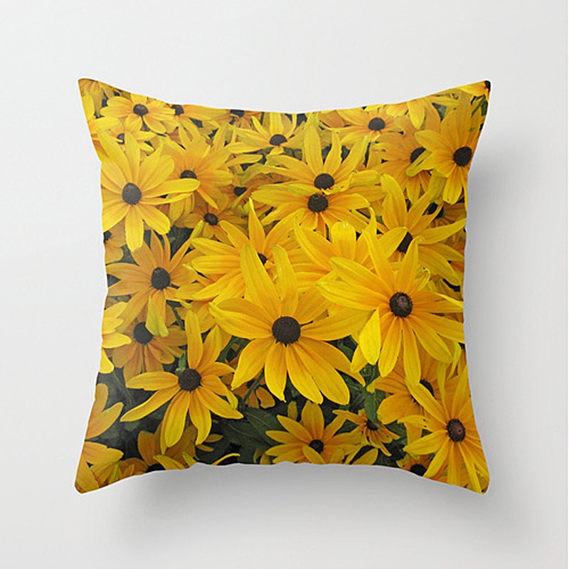Black Eyed Susans Pillow Cover 16x16 Cushion Cover