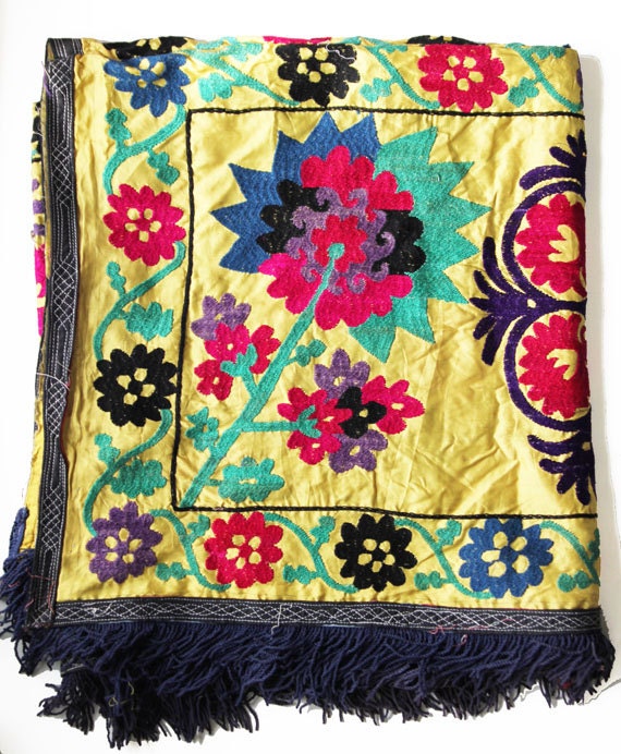 Vintage Hand Embroidered Uzbek Suzani
