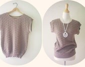 Vintage Slouchy Taupe Knit Tunic