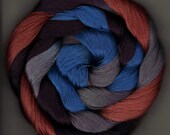 50 yards Hand Dyed Cotton Crochet Thread Size 10 Rust Purple Blue Gray Kyran