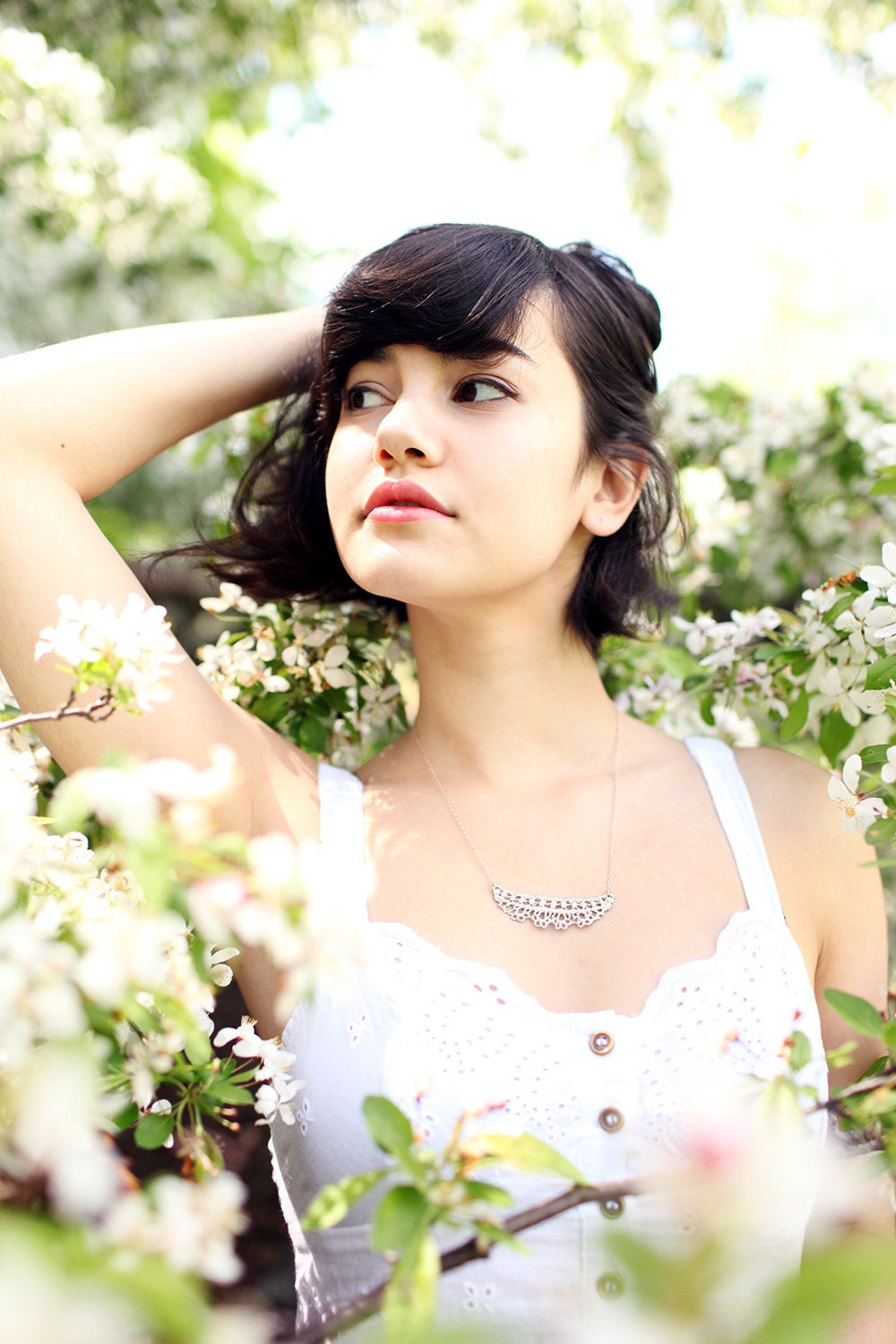 Ida Necklace featured on Anthropologie-Antique Lace in sterling silver