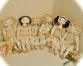 bohemian romantic Edwardian pantaloons style cloth doll