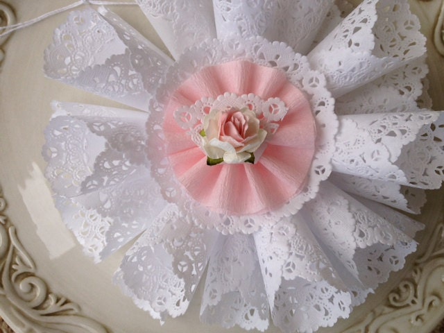 Shabby Chic Doily Wreath for Birthday Party or Baby Shower Il_170x135
