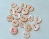 17 Peach Vintage Mother of Pearl Mother of Pearl Buttons 1/2"