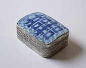 silver and porcelain trinket or vanity jewelry box III