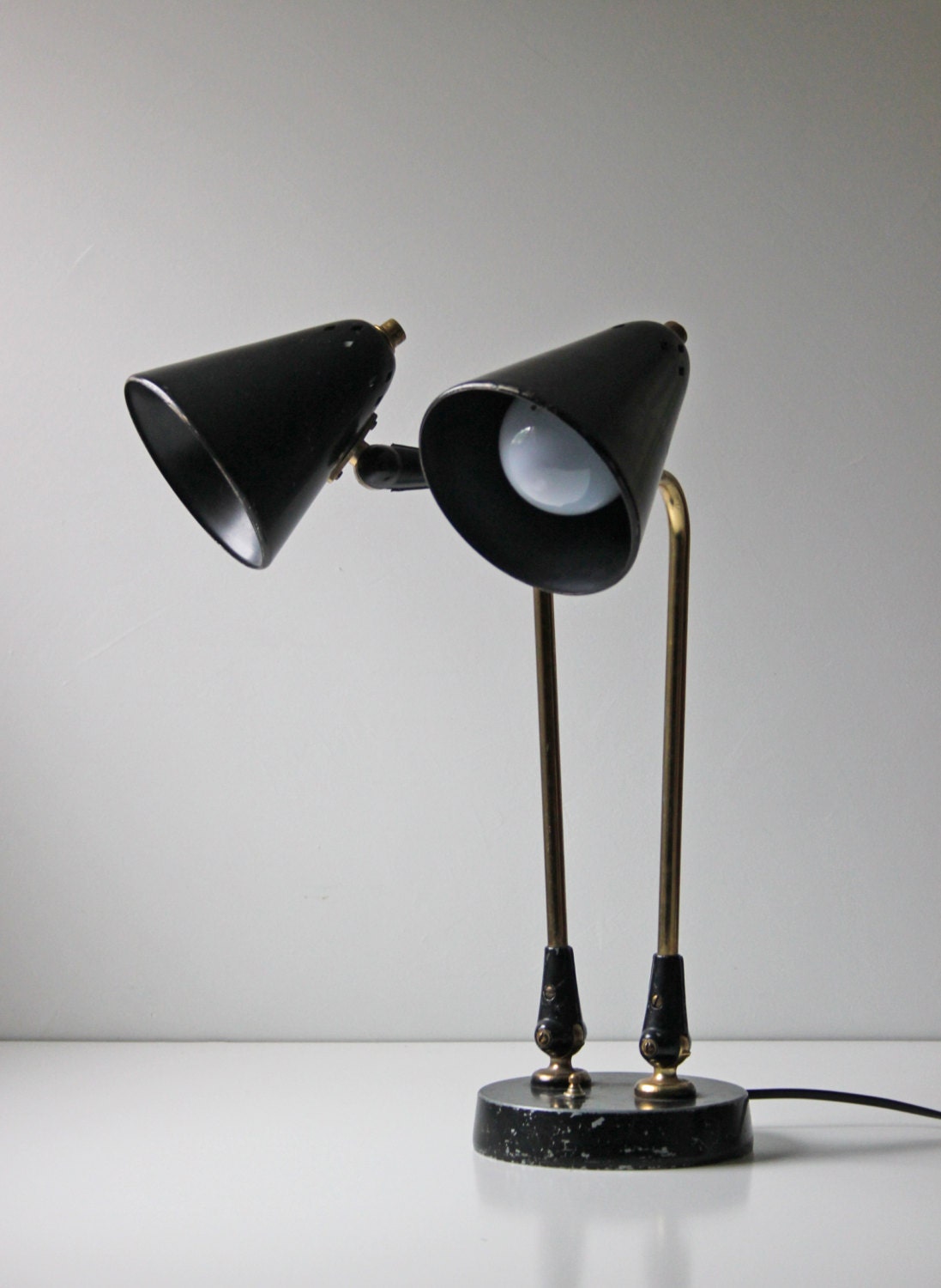 black double gooseneck lamp